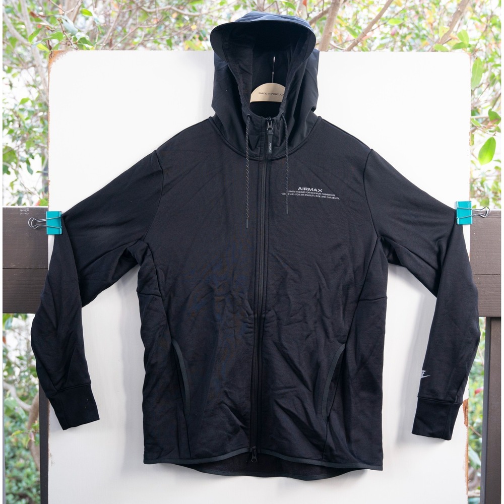 Nike Air Max Zip Hoodie Jacket Sportswear 928745 010 Black Drill Men's Size L